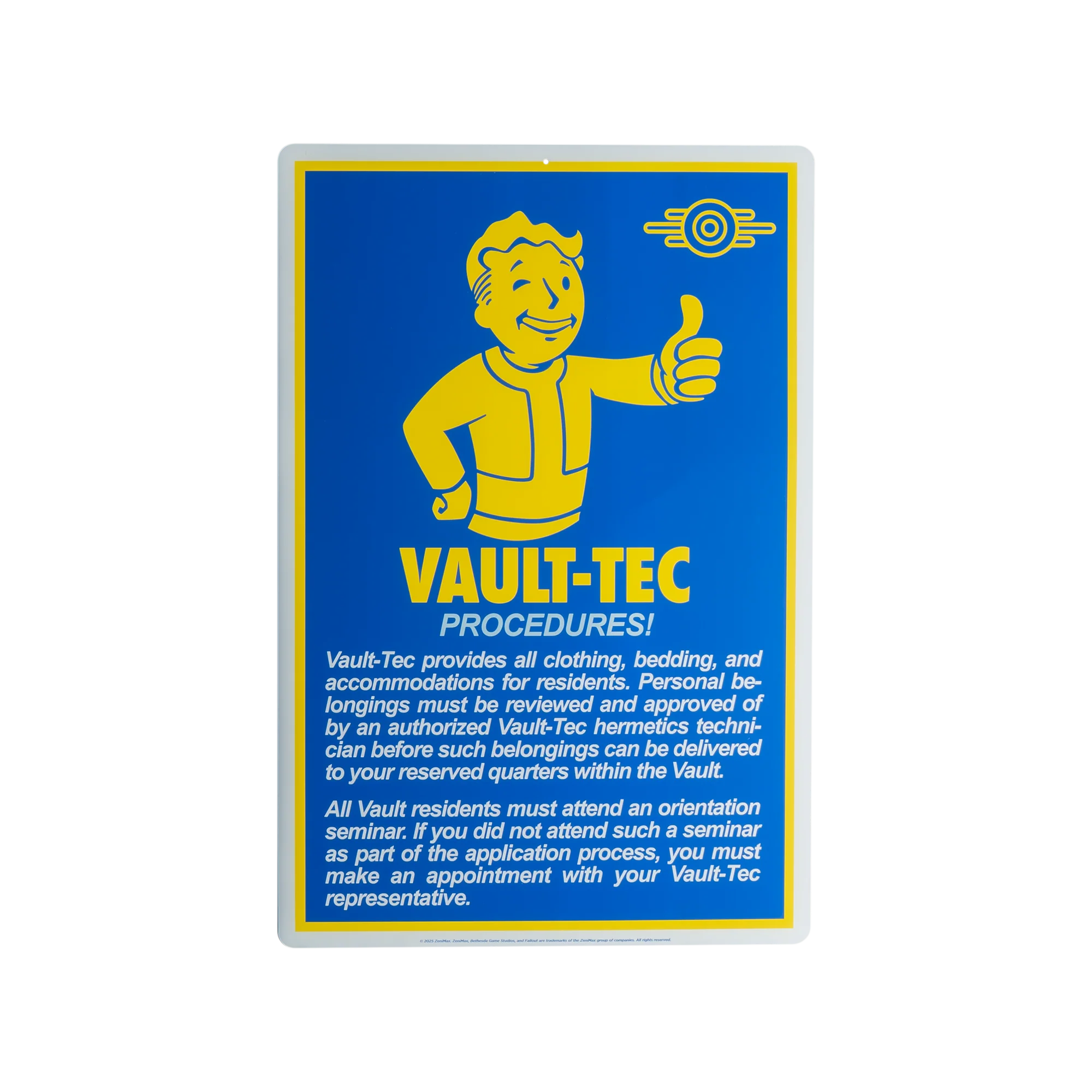 Fallout - Procedures Metal Sign - Image 2