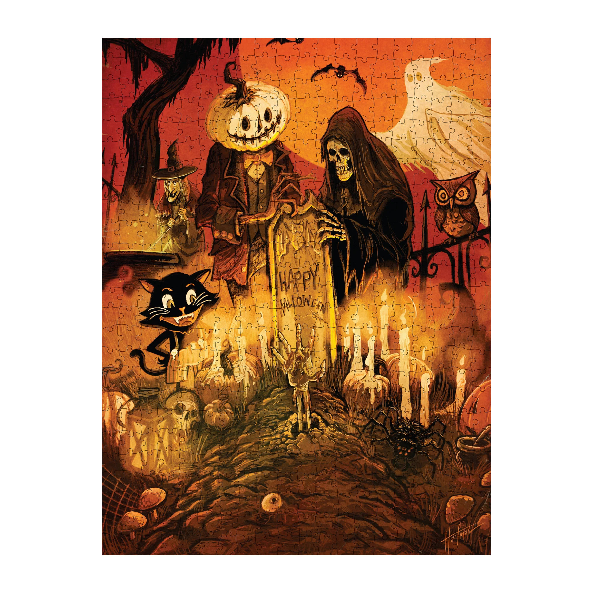 Halloween at the Cemetery 500 Piece Jigsaw Puzzle - Image 3
